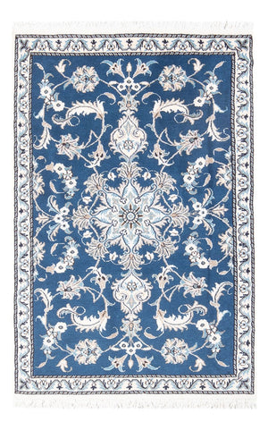 Tapis persan - Nain - 140 x 90 cm - bleu