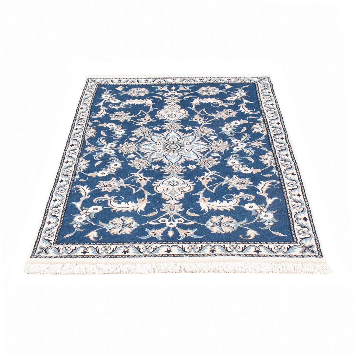 Tapis persan - Nain - 140 x 90 cm - bleu