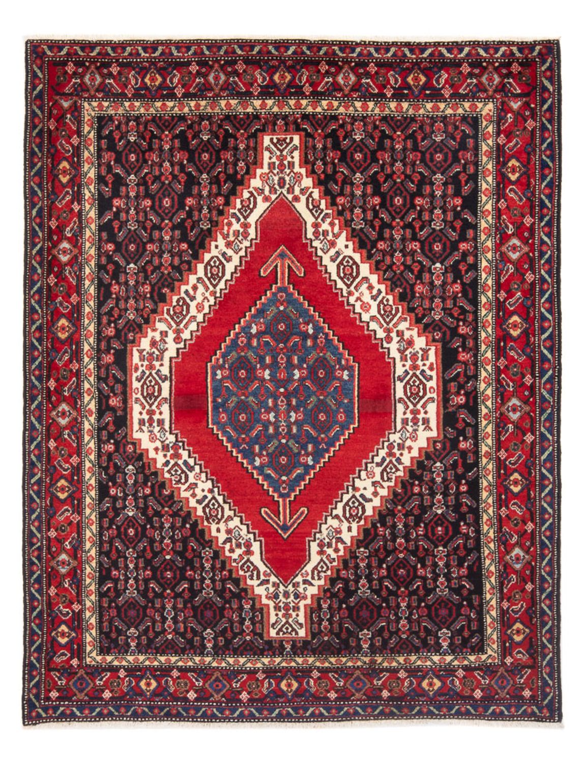 Tapis persan - Classique - 193 x 143 cm - bleu foncé