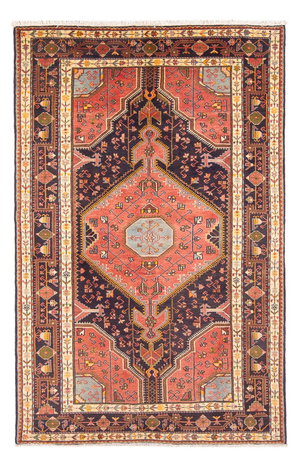 Tapis persan - Nomadic - 223 x 137 cm - rouge clair