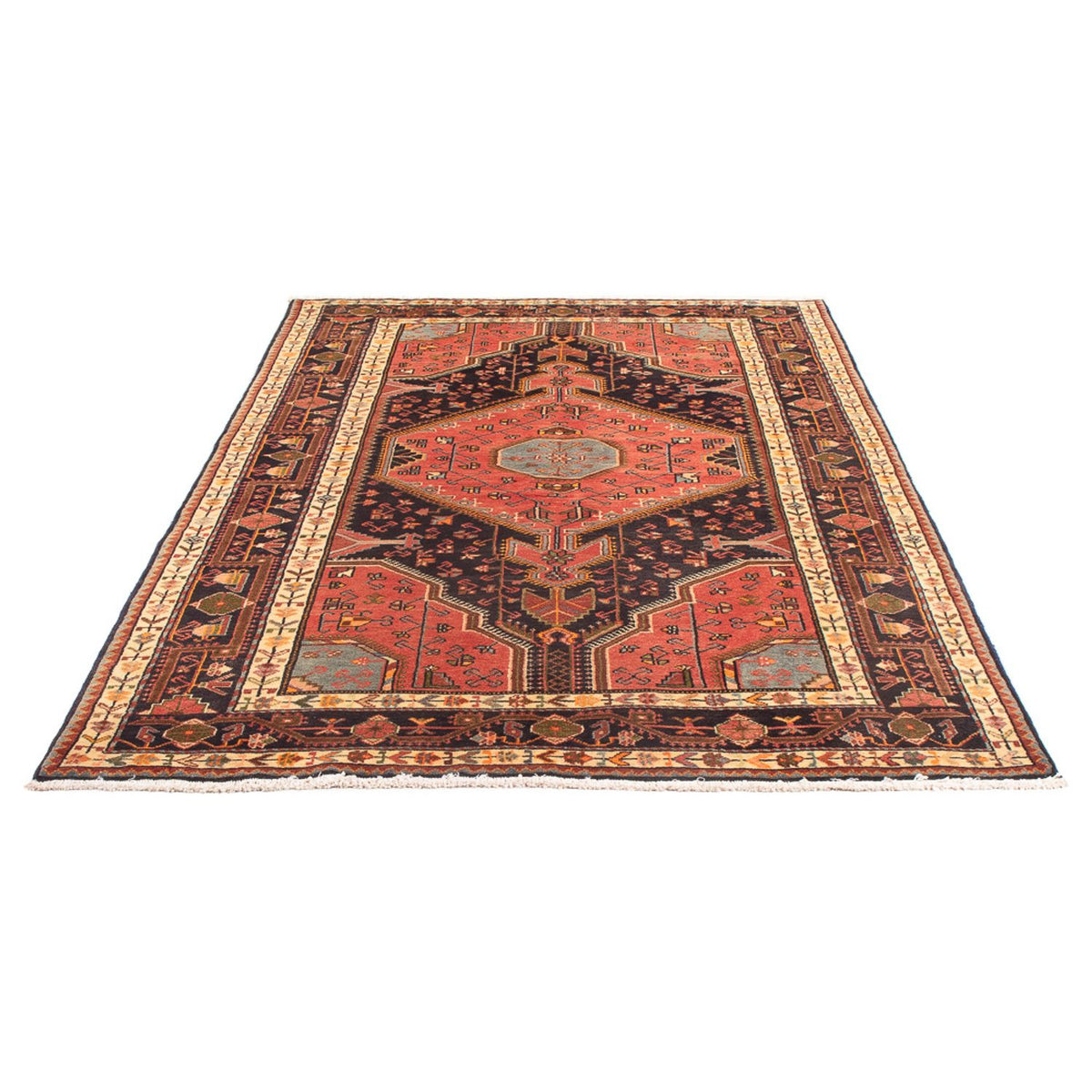 Tapis persan - Nomadic - 223 x 137 cm - rouge clair