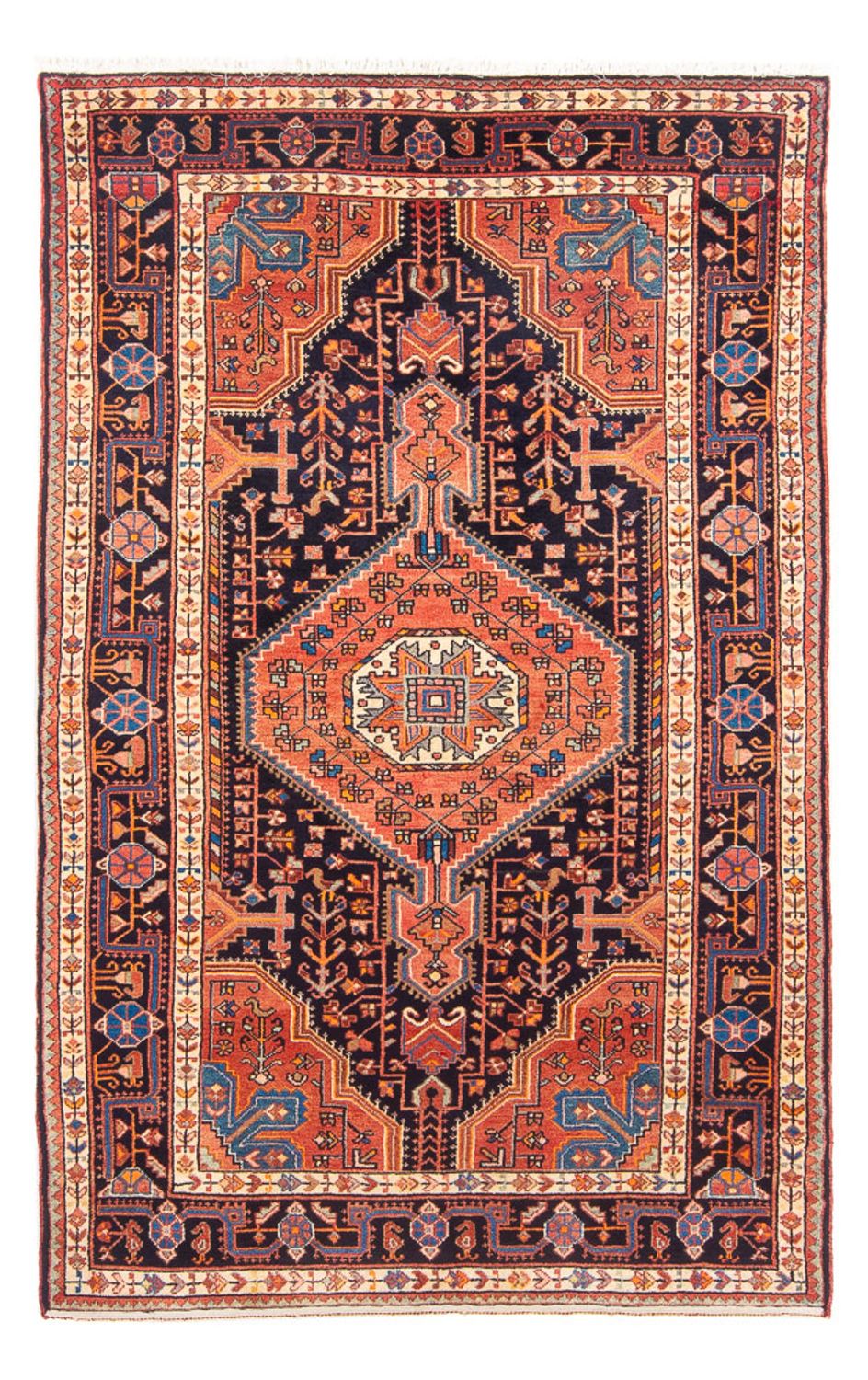 Tapis persan - Nomadic - 224 x 132 cm - rouge clair