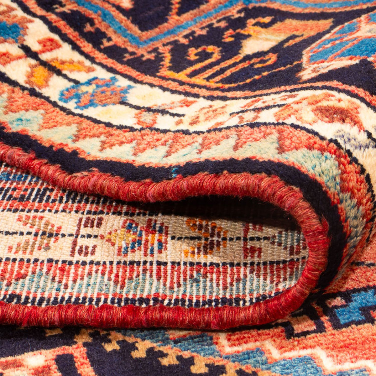 Tapis persan - Nomadic - 224 x 132 cm - rouge clair