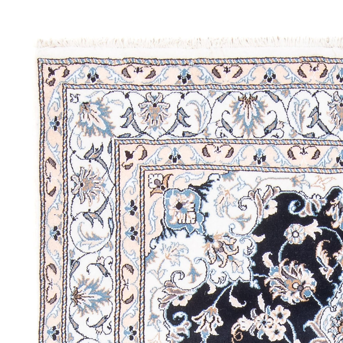 Tapis persan - Nain - Royal - 202 x 145 cm - bleu foncé