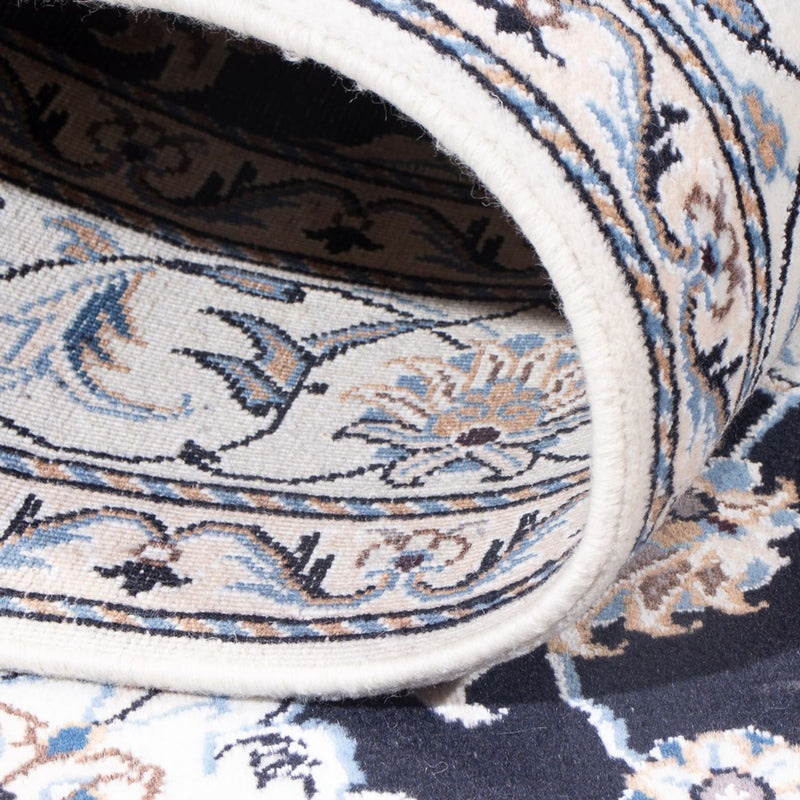 Tapis persan - Nain - Royal - 210 x 145 cm - bleu foncé