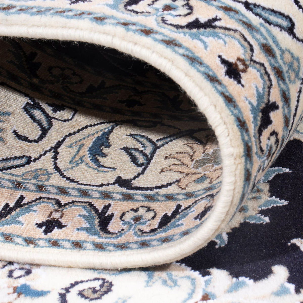 Tapis persan - Nain - Royal - 195 x 148 cm - bleu foncé