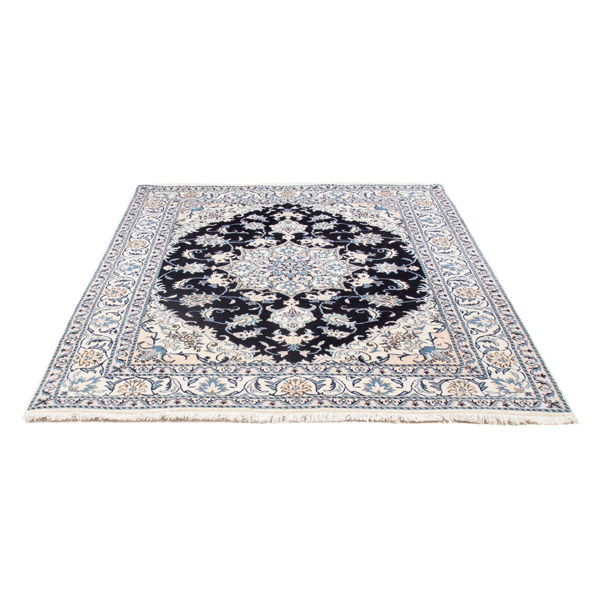 Tapis persan - Nain - Royal - 195 x 148 cm - bleu foncé