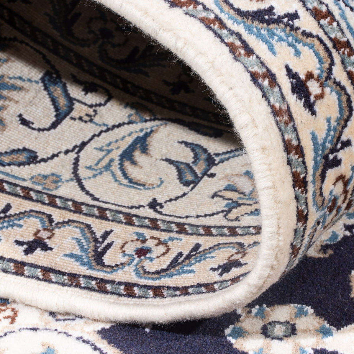 Tapis persan - Nain - Royal - 200 x 155 cm - bleu foncé