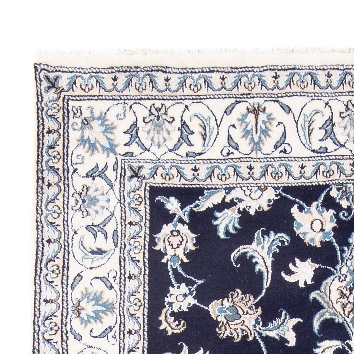 Tapis persan - Nain - Royal - 209 x 146 cm - bleu foncé