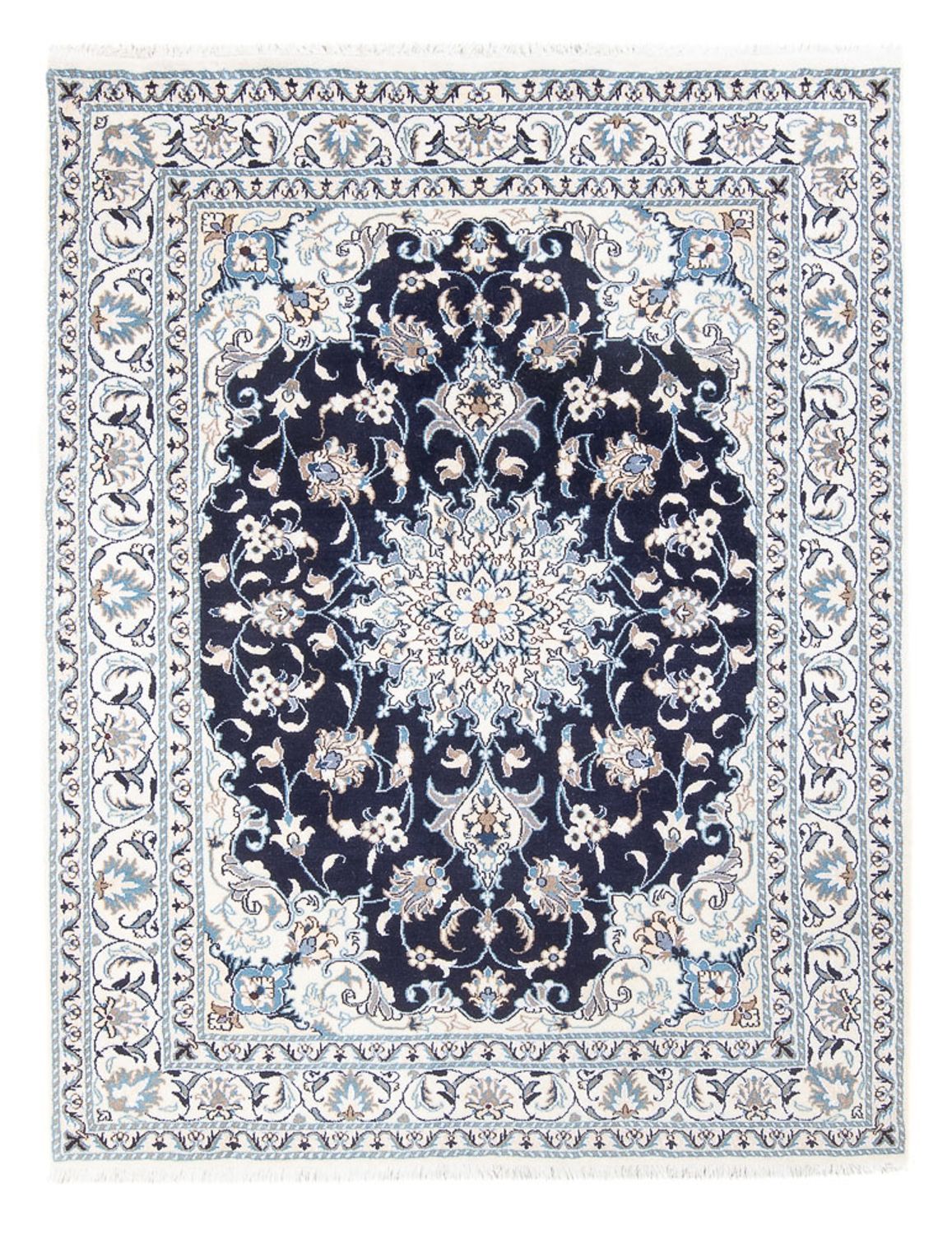 Tapis persan - Nain - Royal - 202 x 156 cm - bleu foncé