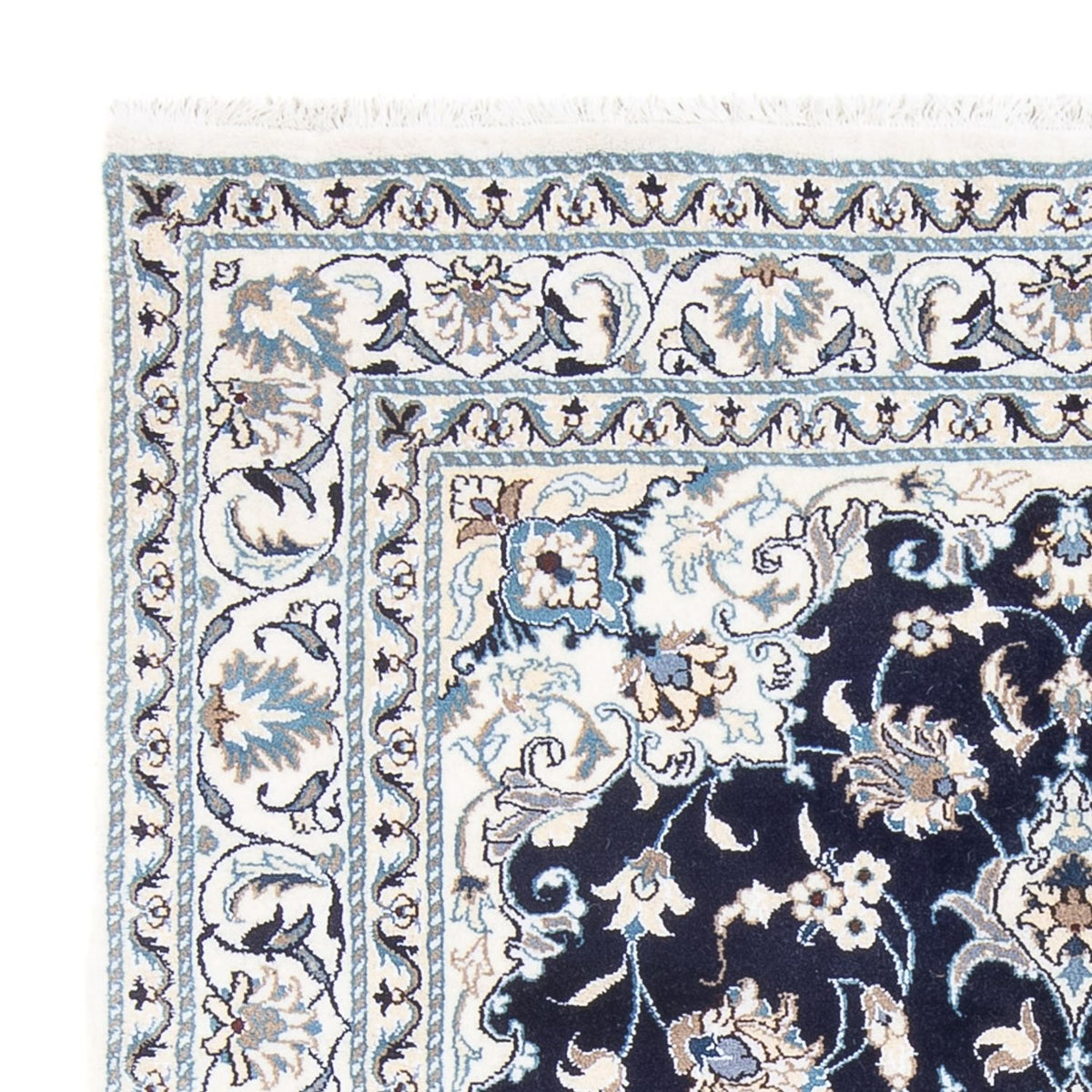 Tapis persan - Nain - Royal - 202 x 156 cm - bleu foncé