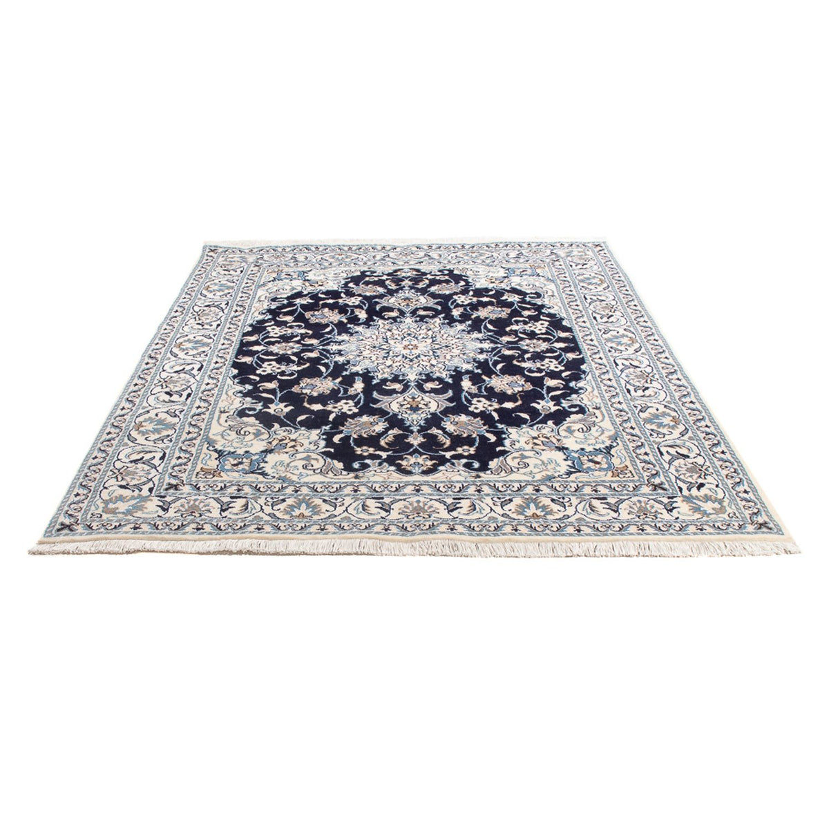 Tapis persan - Nain - Royal - 202 x 156 cm - bleu foncé