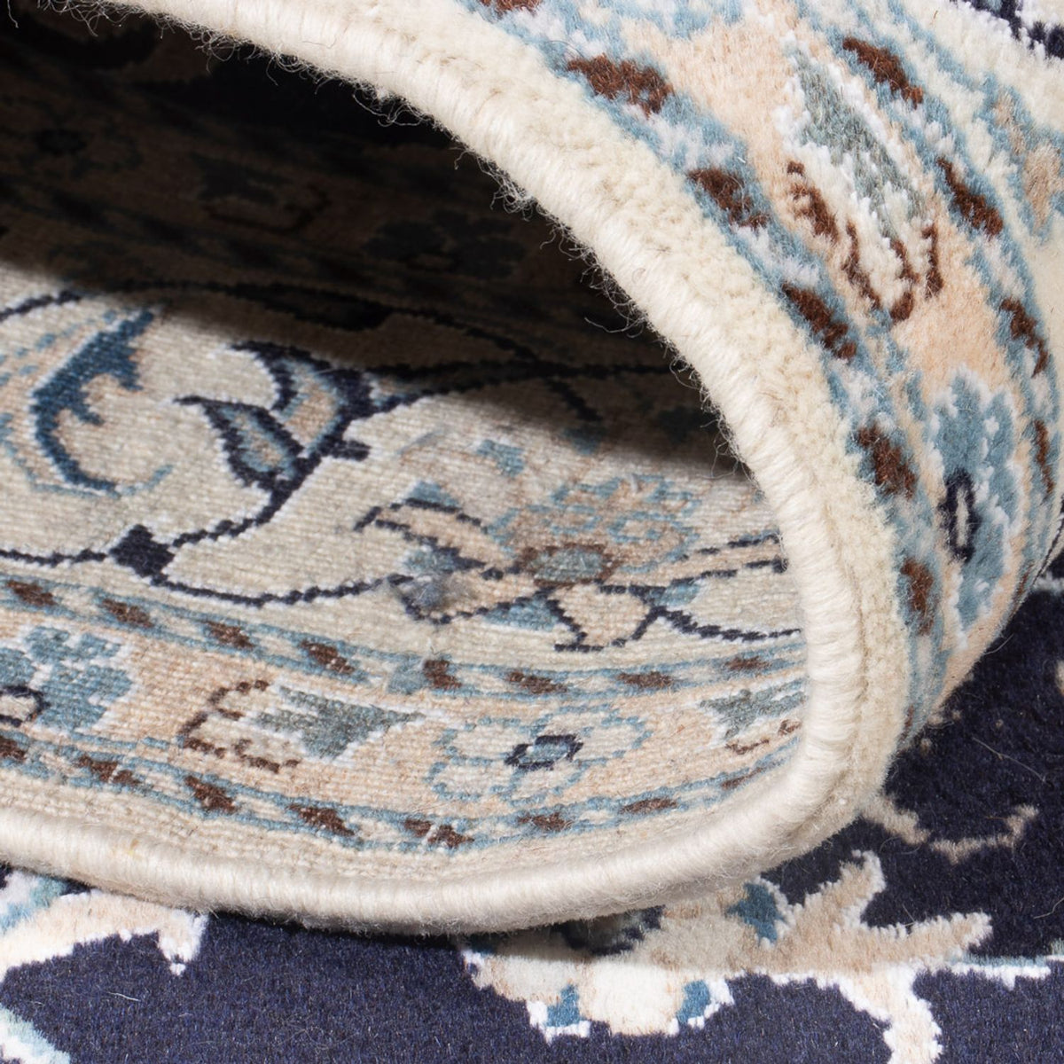 Tapis persan - Nain - Royal - 209 x 149 cm - bleu foncé