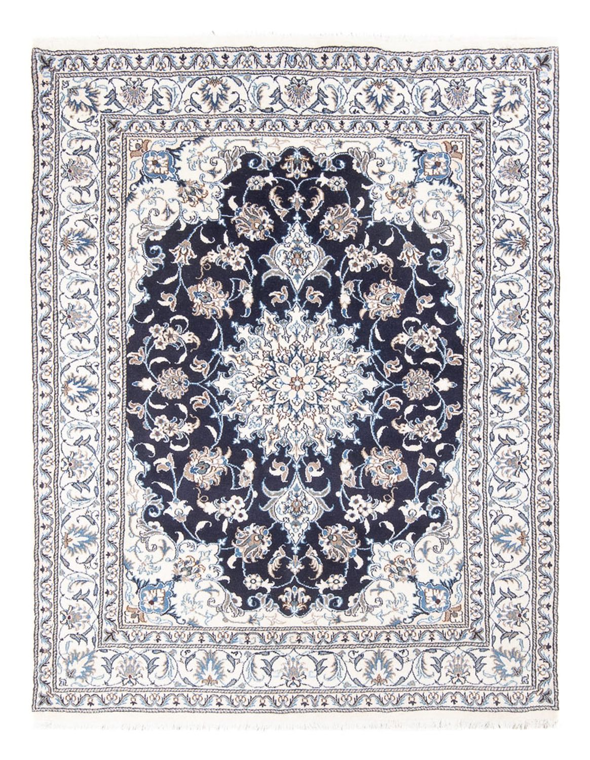 Tapis persan - Nain - Royal - 197 x 151 cm - bleu foncé