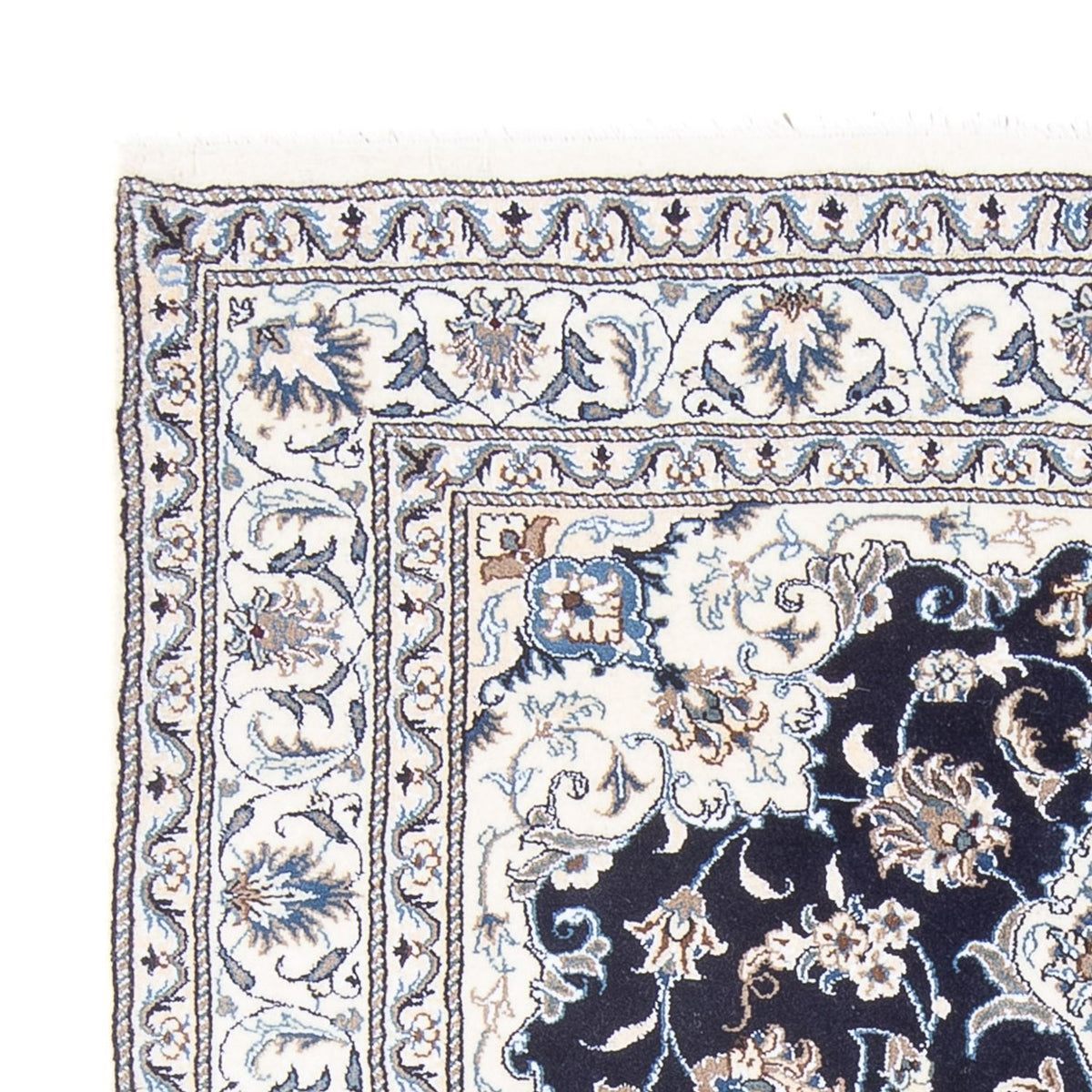 Tapis persan - Nain - Royal - 197 x 151 cm - bleu foncé