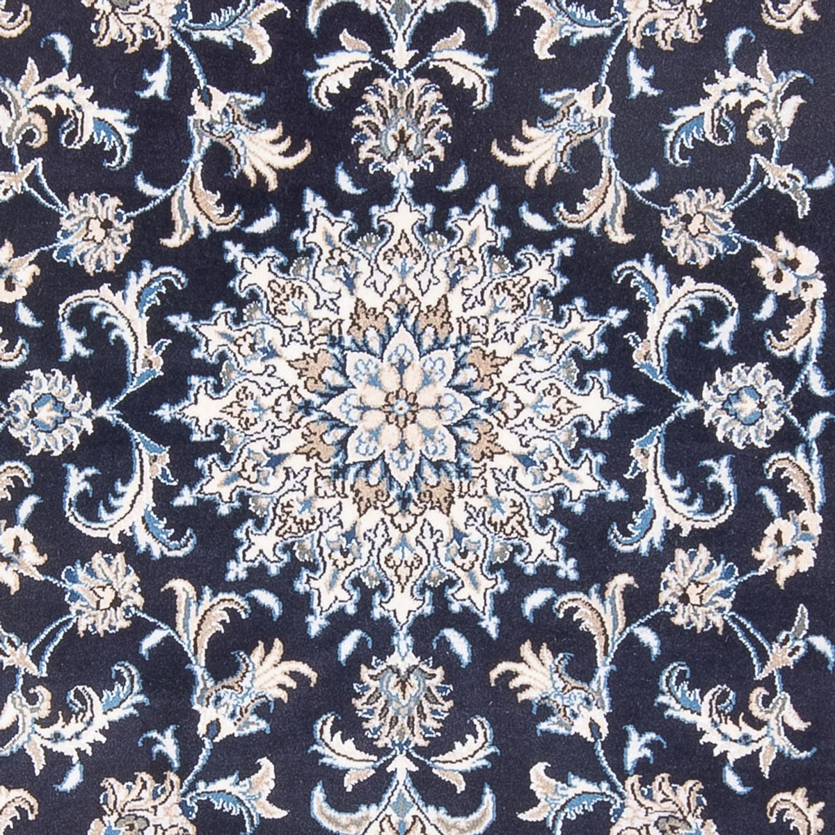 Tapis persan - Nain - Royal - 212 x 146 cm - bleu foncé
