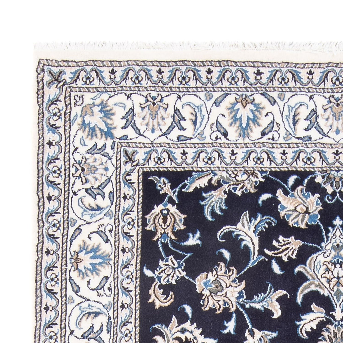 Tapis persan - Nain - Royal - 212 x 146 cm - bleu foncé
