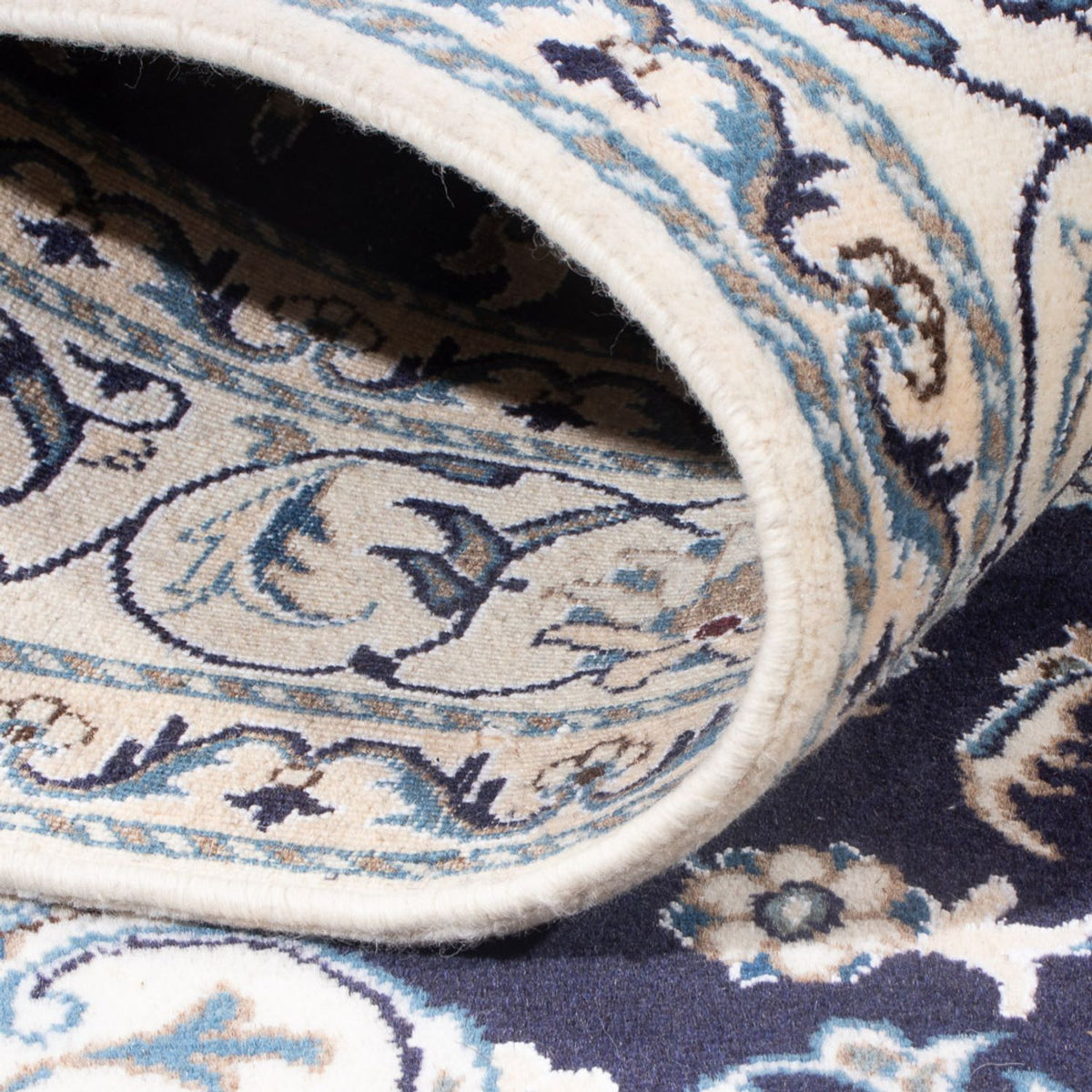 Tapis persan - Nain - Royal - 200 x 147 cm - bleu foncé