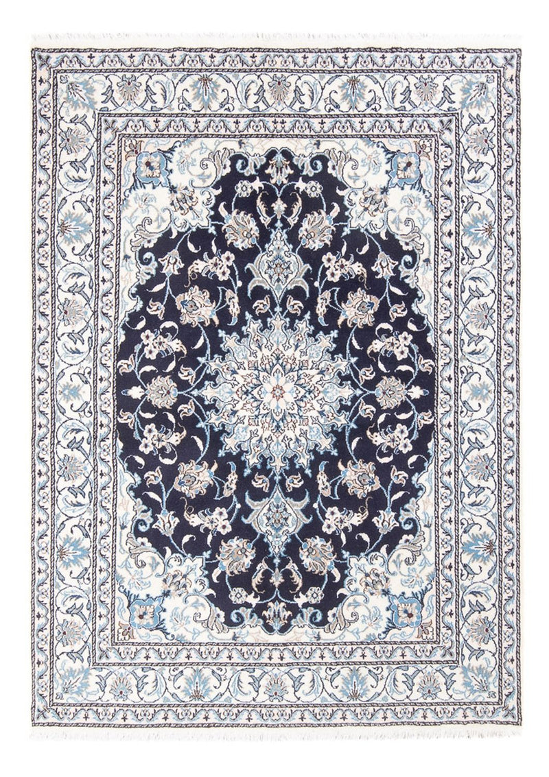 Tapis persan - Nain - Royal - 198 x 150 cm - bleu foncé