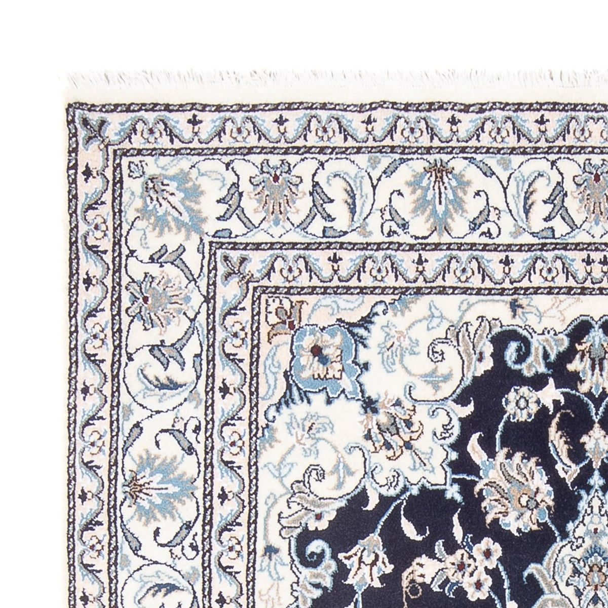 Tapis persan - Nain - Royal - 198 x 150 cm - bleu foncé