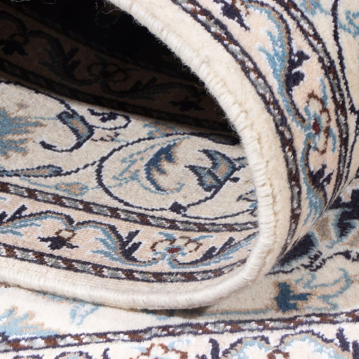 Tapis persan - Nain - Royal - 198 x 150 cm - bleu foncé