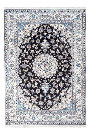 Tapis persan - Nain - 234 x 166 cm - bleu foncé