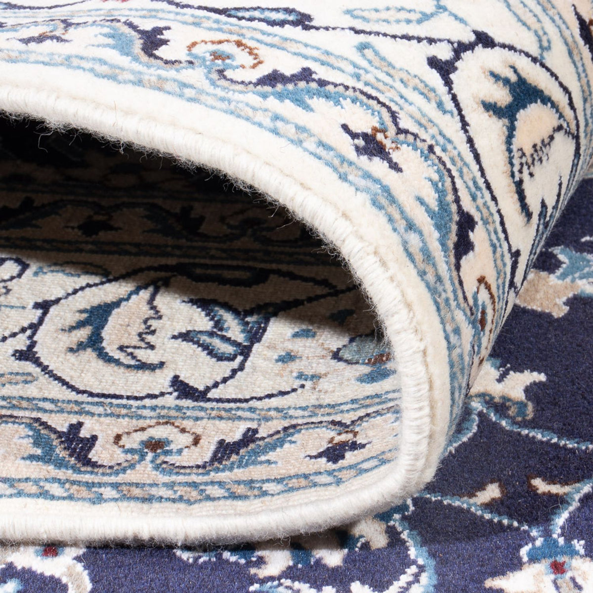 Tapis persan - Nain - 234 x 168 cm - bleu foncé