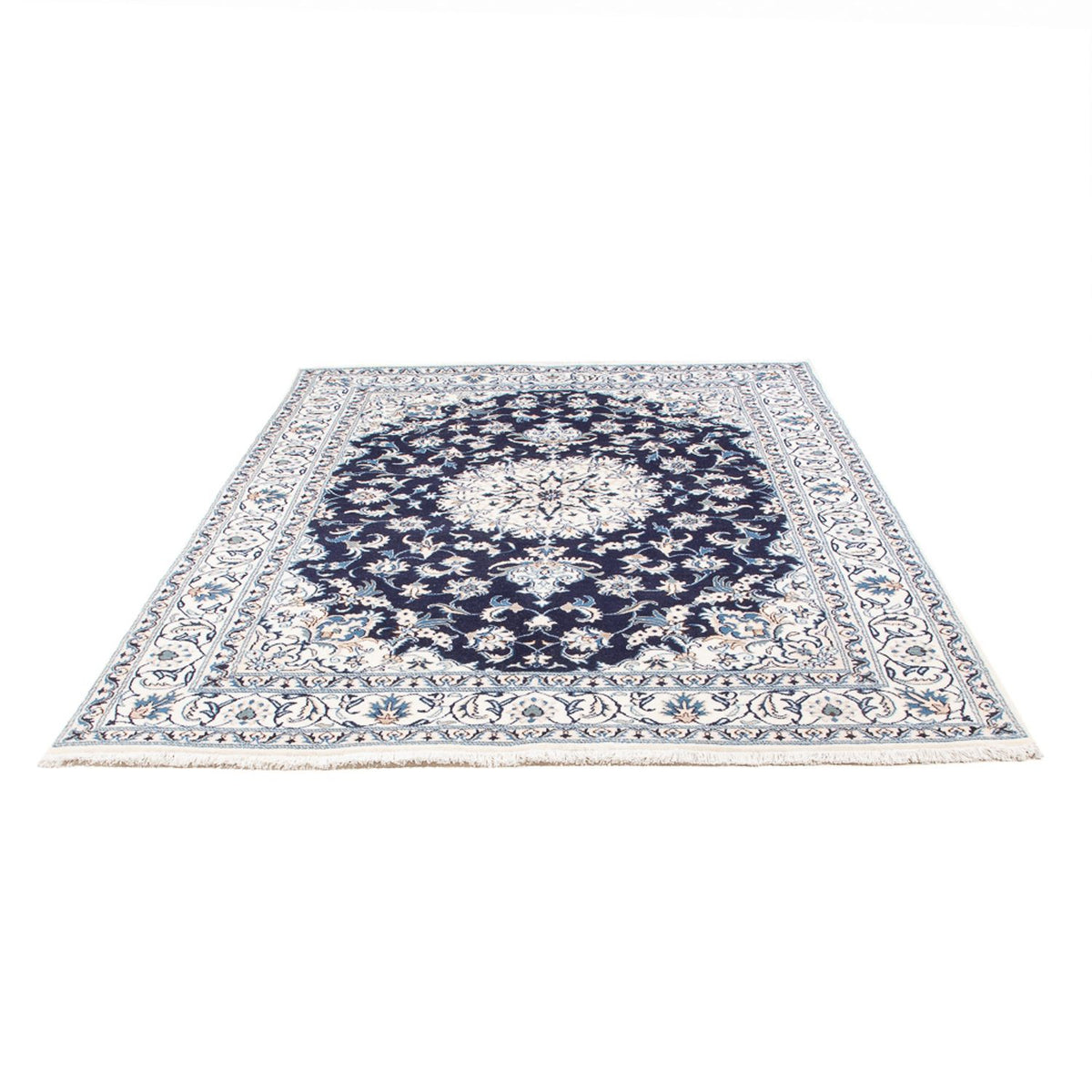 Tapis persan - Nain - 234 x 168 cm - bleu foncé