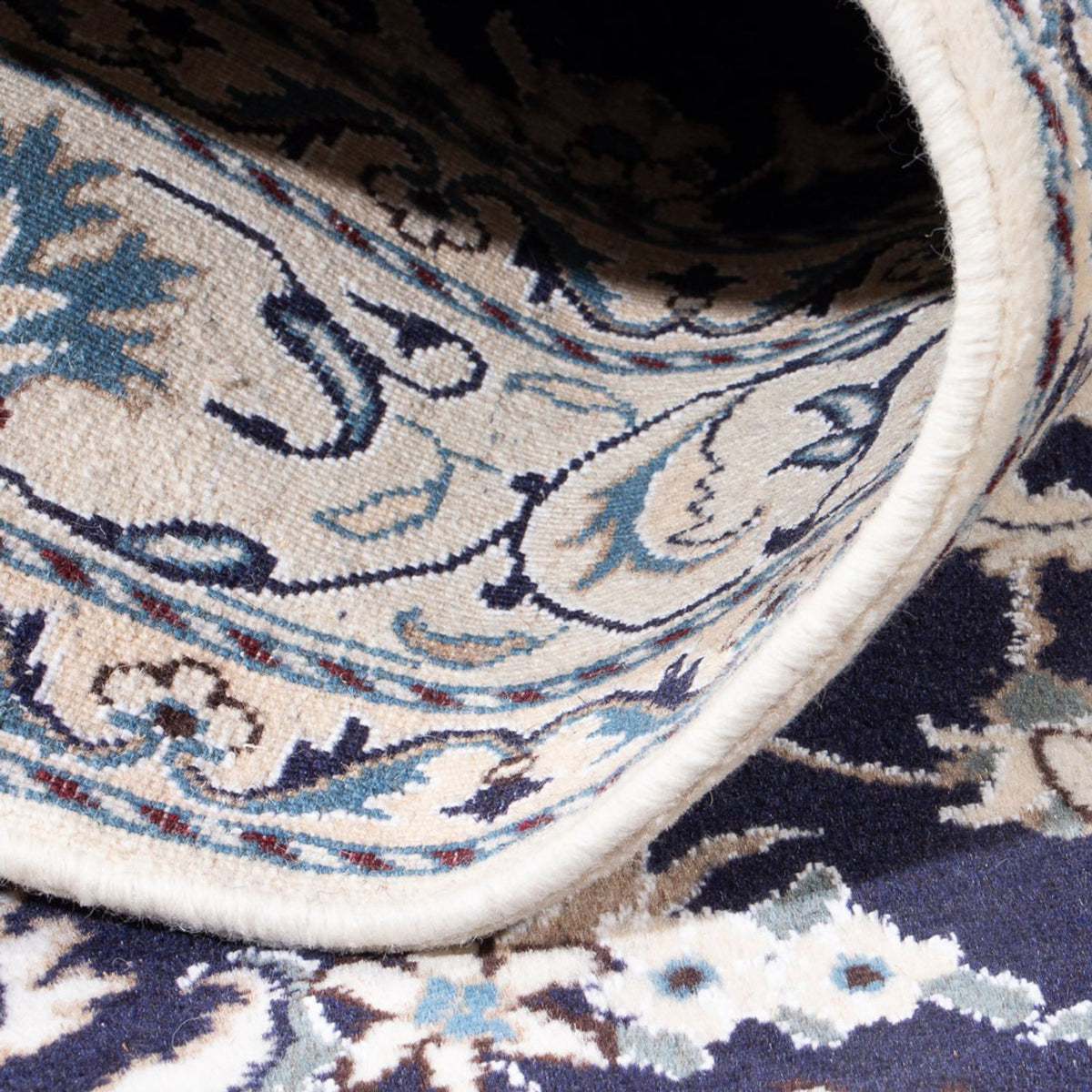Tapis persan - Nain - 226 x 167 cm - bleu foncé