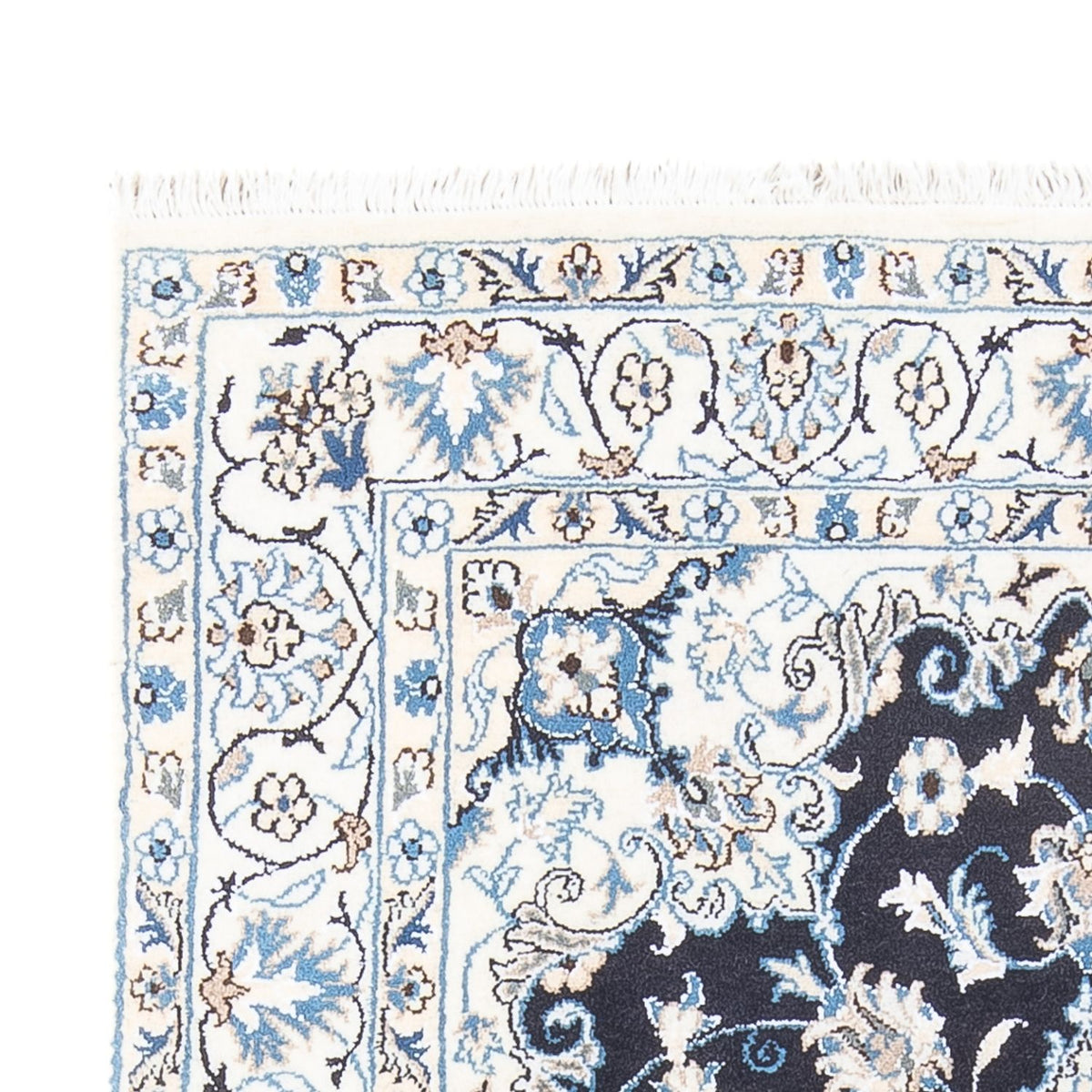 Tapis persan - Nain - 228 x 172 cm - bleu foncé