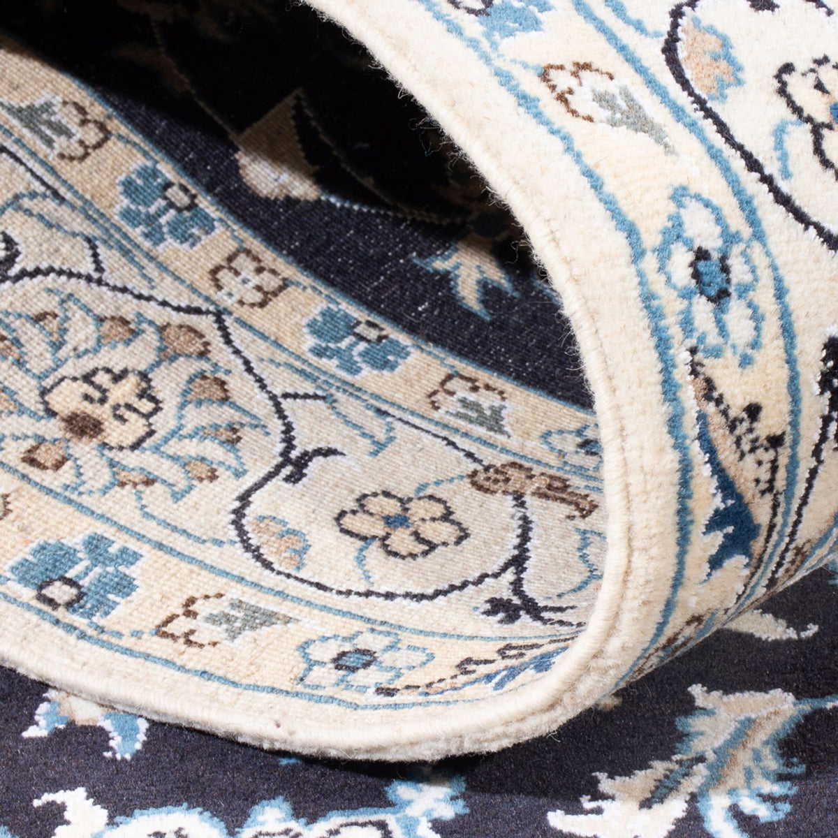 Tapis persan - Nain - 228 x 172 cm - bleu foncé