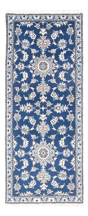 Tapis de couloir Tapis persan - Nain - 196 x 77 cm - bleu