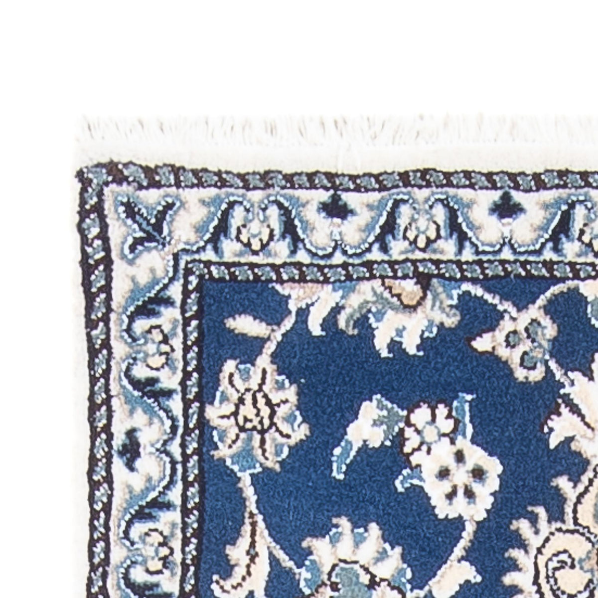 Tapis de couloir Tapis persan - Nain - 196 x 77 cm - bleu