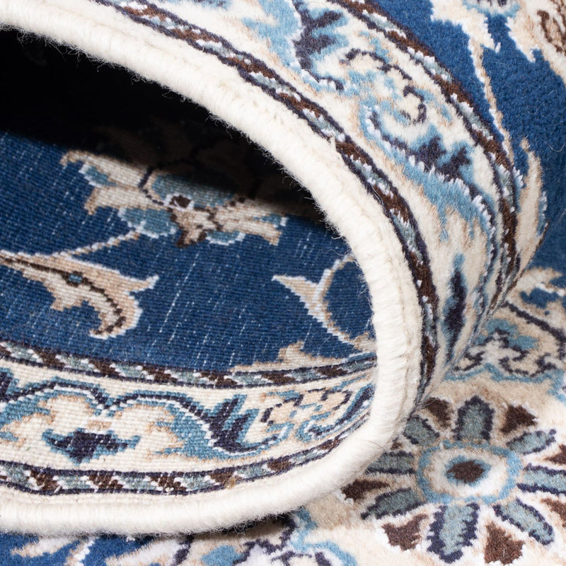 Tapis de couloir Tapis persan - Nain - 196 x 77 cm - bleu
