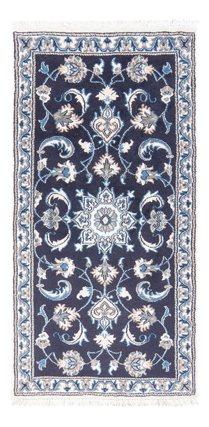 Tapis persan - Nain - 138 x 69 cm - bleu foncé