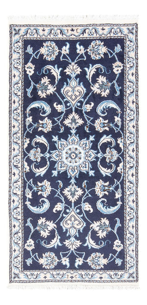 Tapis persan - Nain - 144 x 70 cm - bleu foncé