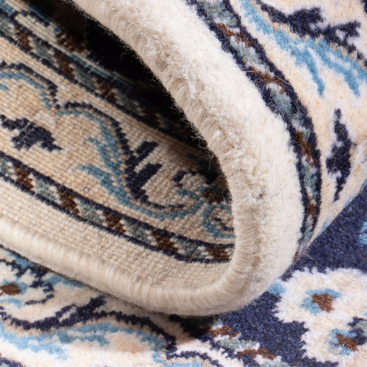 Tapis persan - Nain - 144 x 70 cm - bleu foncé