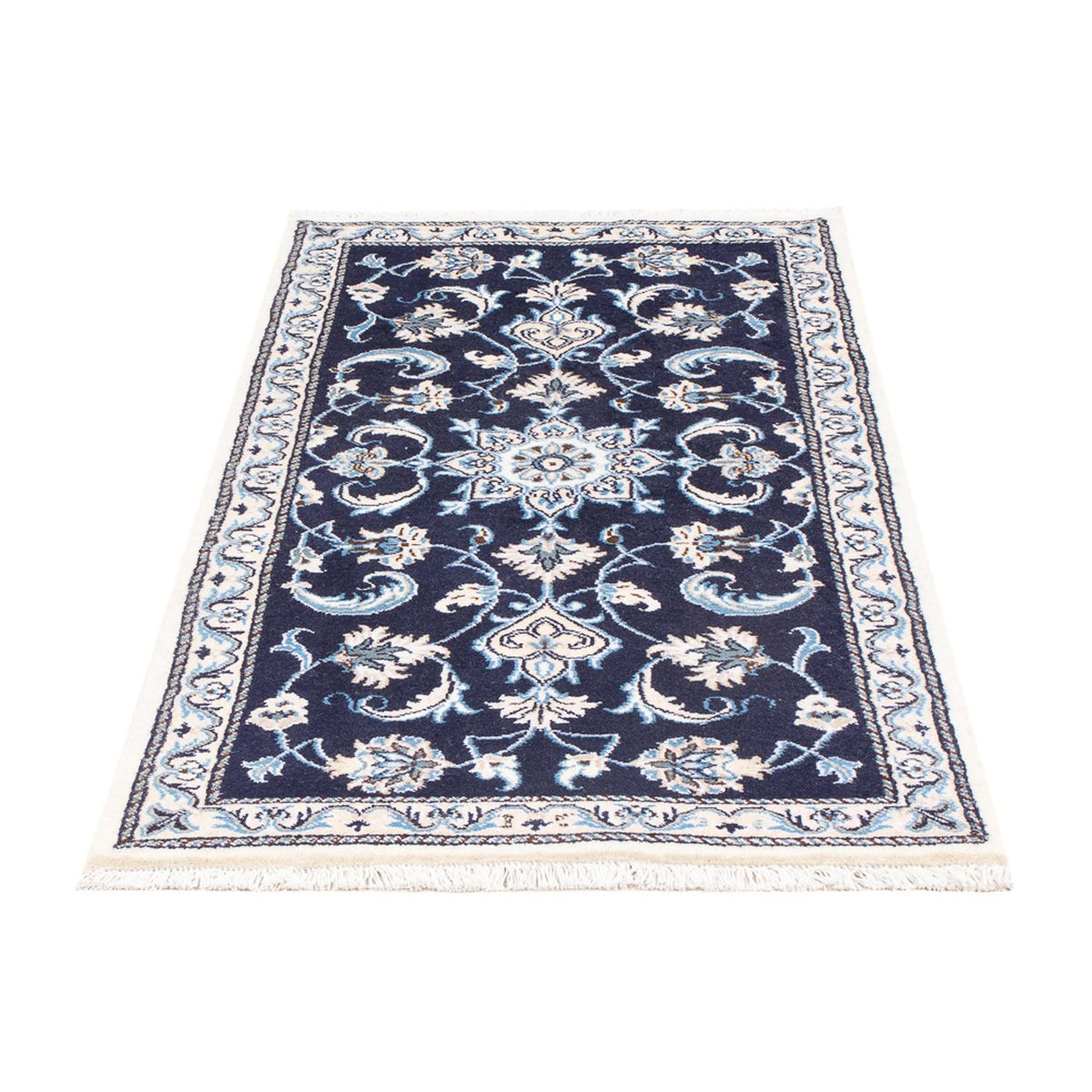 Tapis persan - Nain - 144 x 70 cm - bleu foncé
