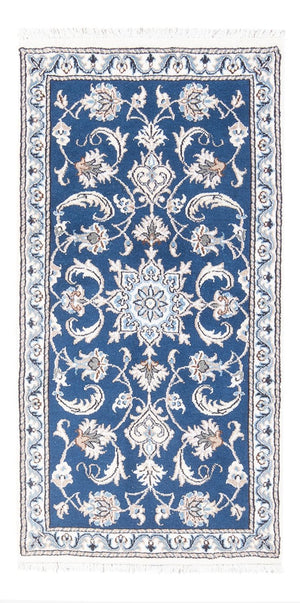 Tapis persan - Nain - 140 x 70 cm - bleu