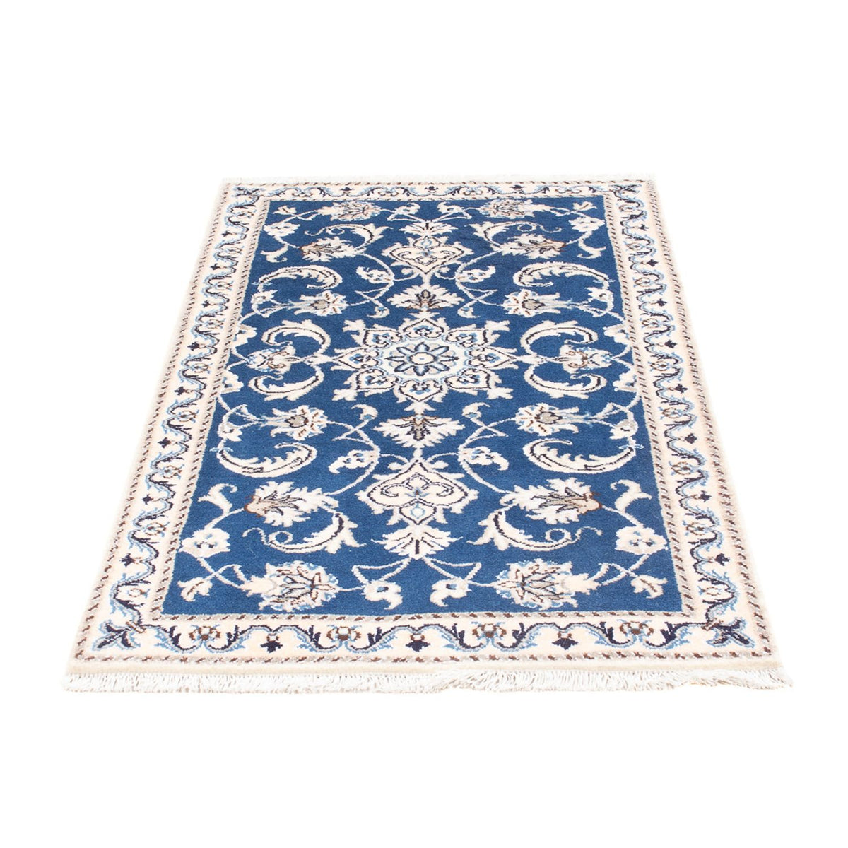 Tapis persan - Nain - 135 x 70 cm - bleu