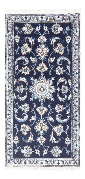 Tapis persan - Nain - 140 x 60 cm - bleu foncé