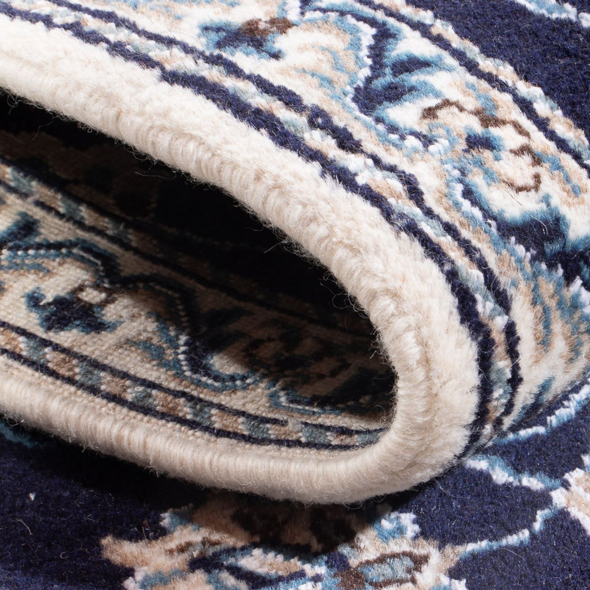 Tapis persan - Nain - 140 x 60 cm - bleu foncé