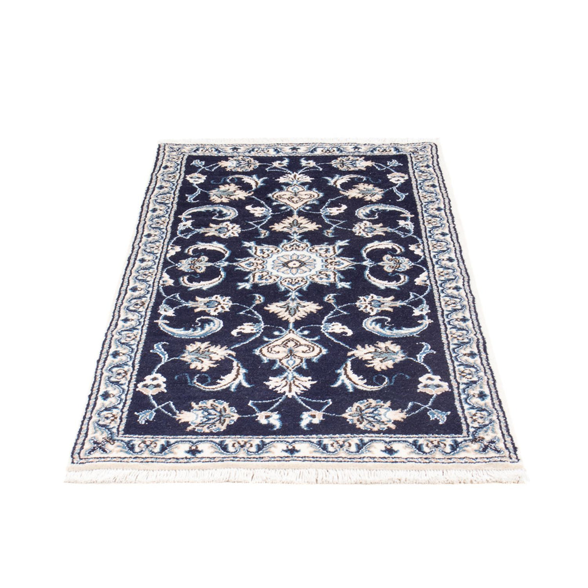 Tapis persan - Nain - 140 x 60 cm - bleu foncé