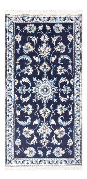 Tapis persan - Nain - 141 x 70 cm - bleu foncé
