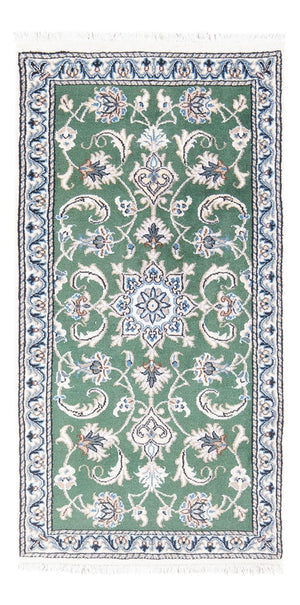 Tapis persan - Nain - 138 x 70 cm - vert