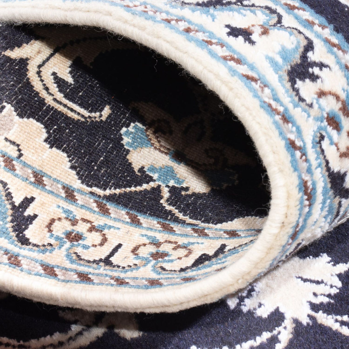 Tapis persan - Nain - 134 x 70 cm - bleu foncé