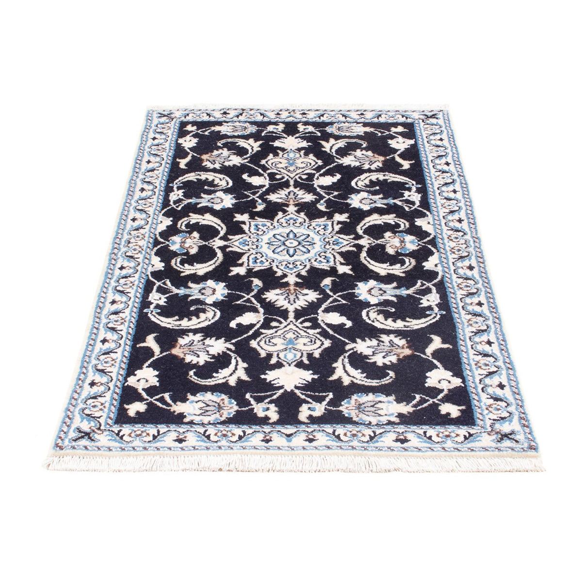 Tapis persan - Nain - 134 x 70 cm - bleu foncé