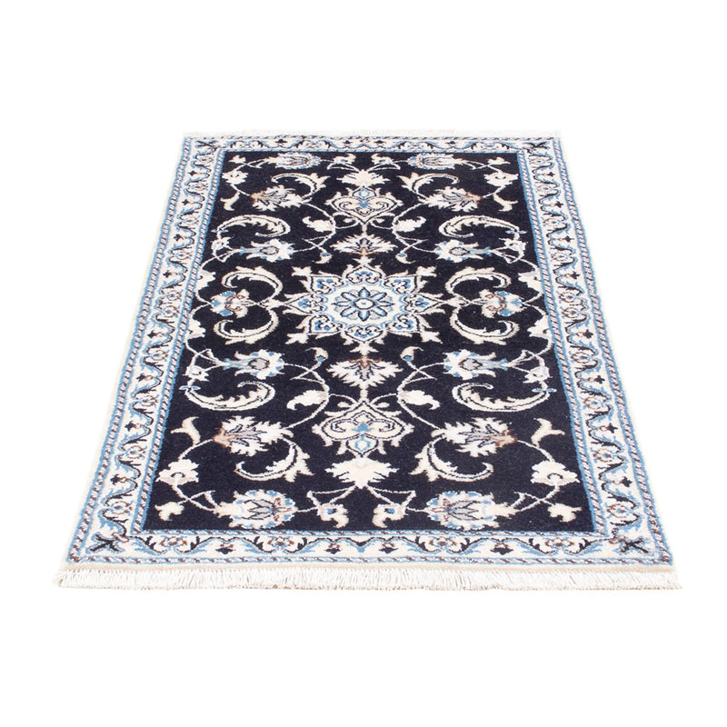 Tapis persan - Nain - 134 x 70 cm - bleu foncé