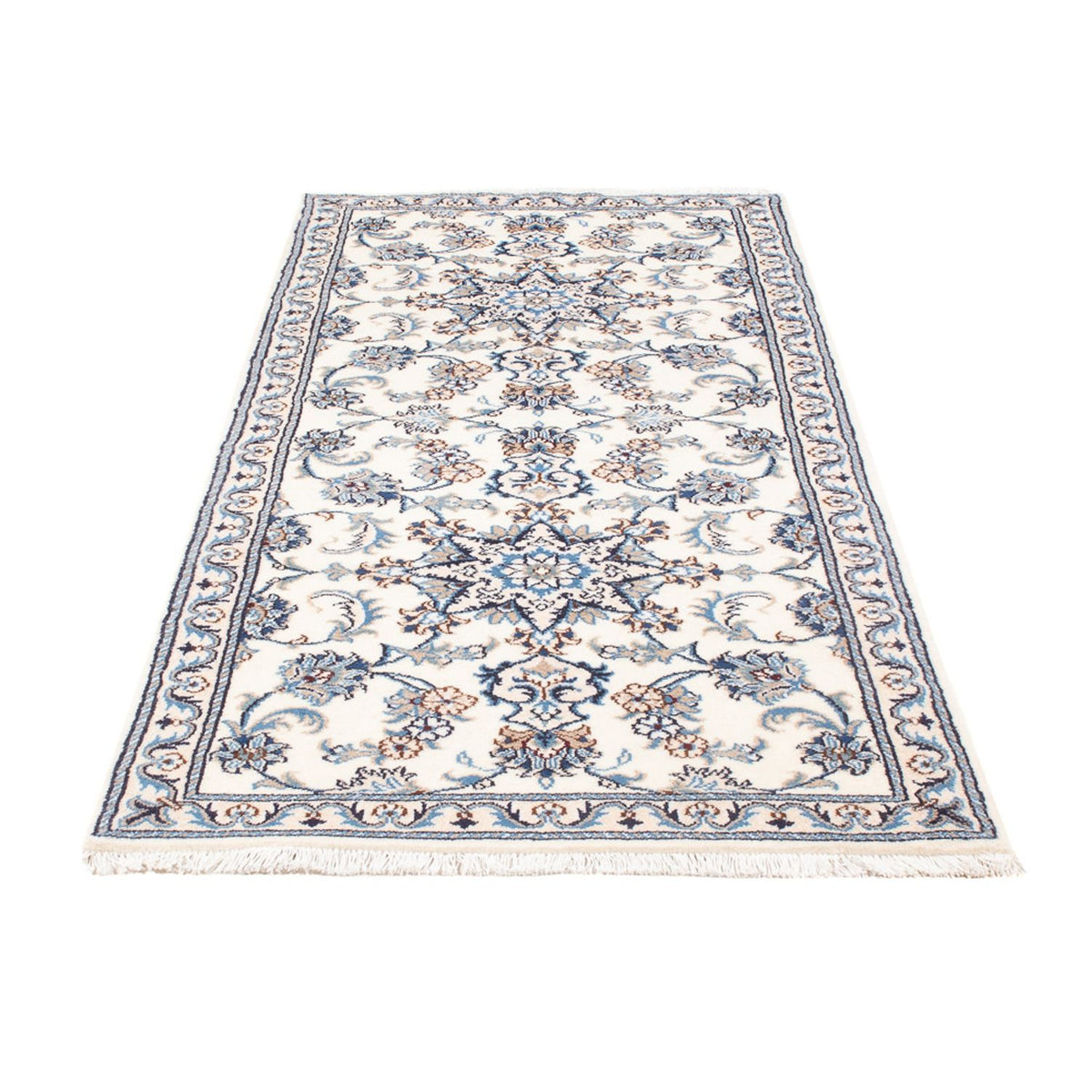 Tapis de couloir Tapis persan - Nain - 201 x 85 cm - crème