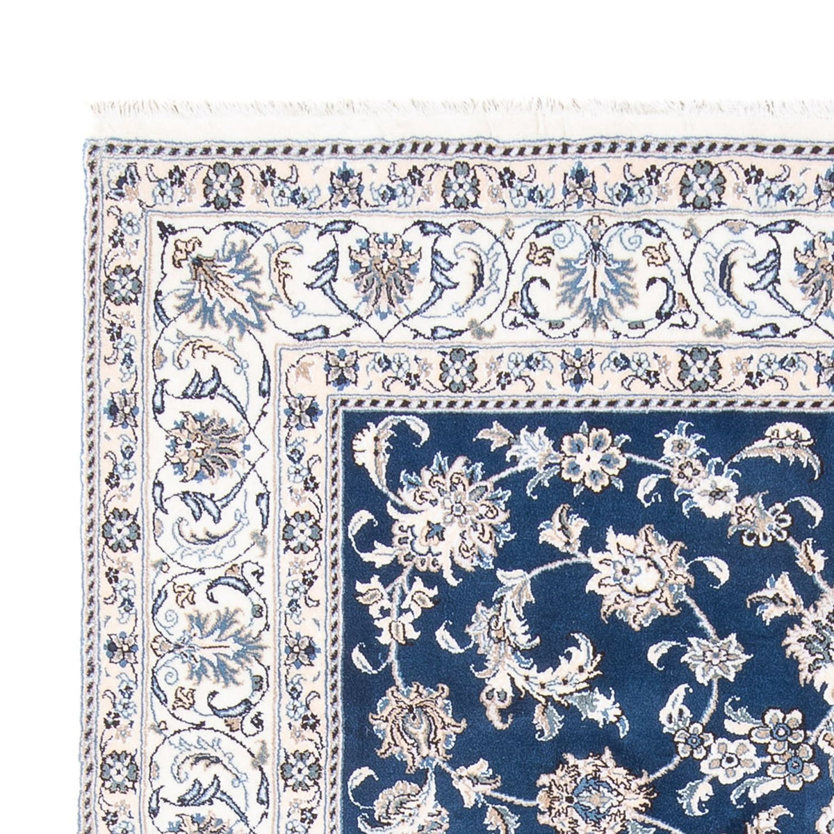 Tapis persan - Nain - 293 x 194 cm - bleu foncé